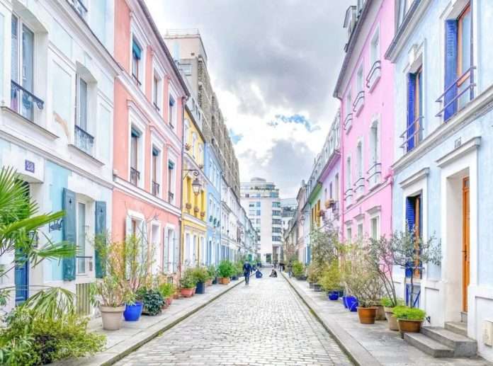 Photo of France's Rue Cremieux-colorful street. Floss' top 3 Vacation Destinations for an Unforgettable Getaway